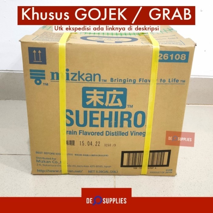 

Zkan Suehiro Su 20L- Sushi Rice Vinegar Cuka Sushi Karton Gojek Grab
