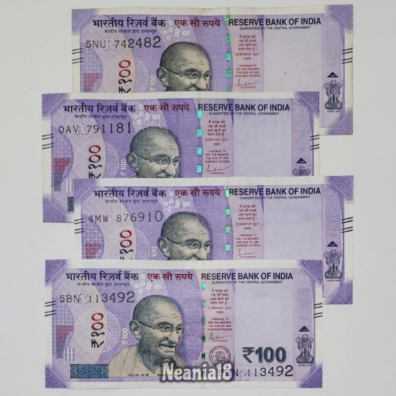 Koleksi Rupee India Pecahan 100 Rupee