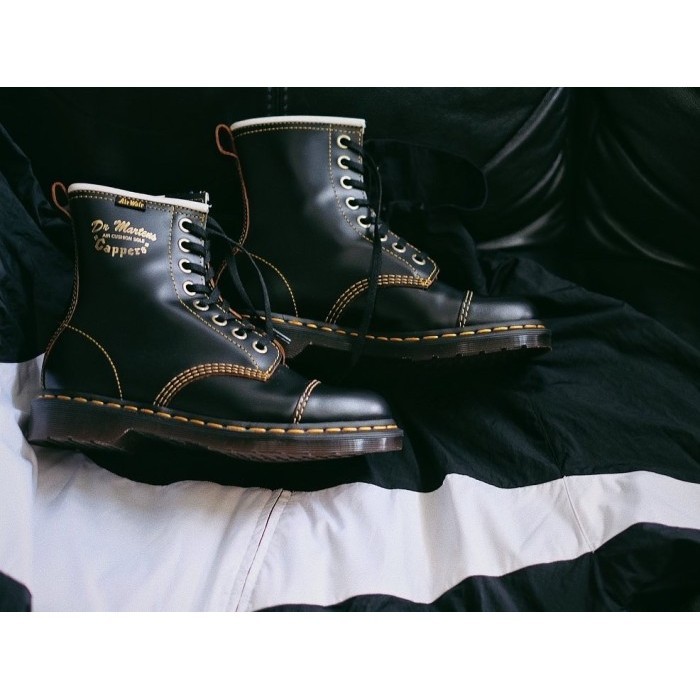 Original Dr martens cappers black quilon leather, made in england