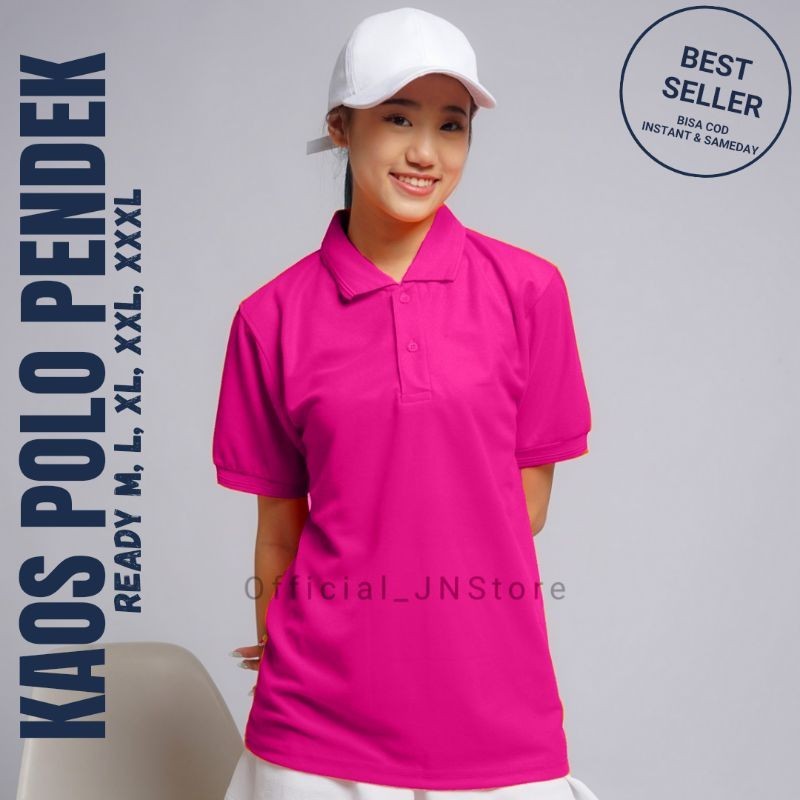 KAOS POLO LENGAN PENDEK | WARNA PINK FANTA  | Kaos kerah | kaos polo | Polo Shirt | Kaos Polos