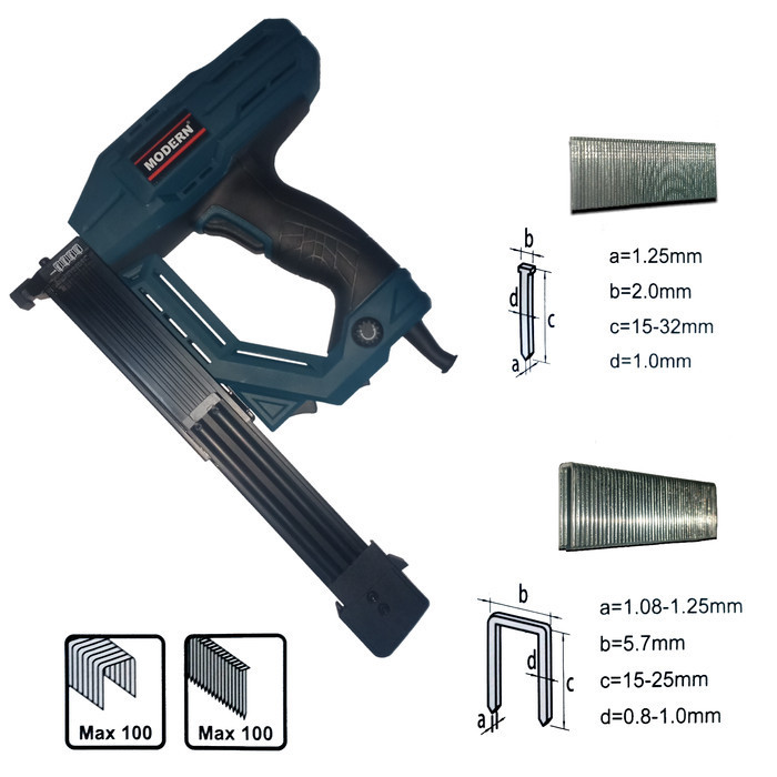 MESIN PAKU TEMBAK LISTRIK ELEKTRIK MULTIFUNGSI PAKU STAPLES NAILER