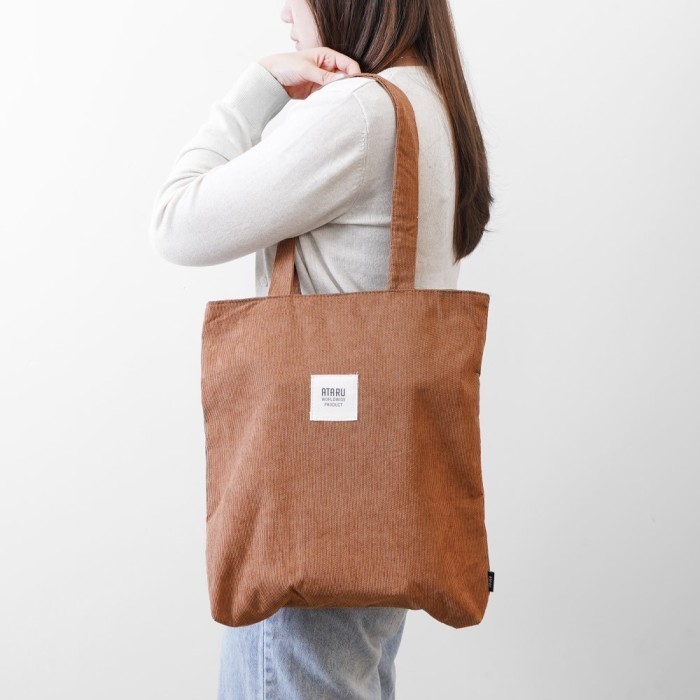 Ace - Ataru Tote Bag Corduroy - Cokelat