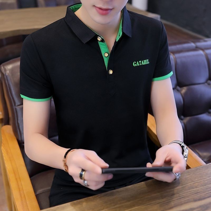 Lengan Pendek Pria, Baju Gaya Korea Kasual Slim Fit Musim PanasTBaju Kaos