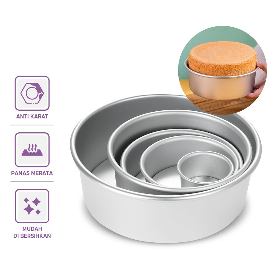 

PROMO - CETAKAN LOYANG KUE BOLU BONGKAR PASANG SPONGE CAKE MOULD ALUMINIUM