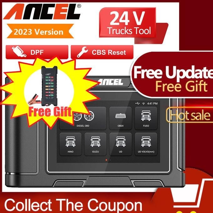Ancel Hd3200 12V/24V Mobil Obd2 Scanner Sistem Penuh Truk Tugas Berat