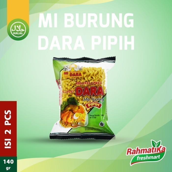 

Mi Burung Dara Mie Kering Pipih Isi 2 Pcs 140 gr