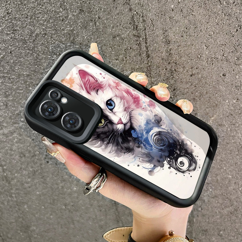 Casing Hp OPPO Reno 8 5G OPPO Reno 8T Case pola Kucing berwarna cantik Casing HP pelindung silikon l