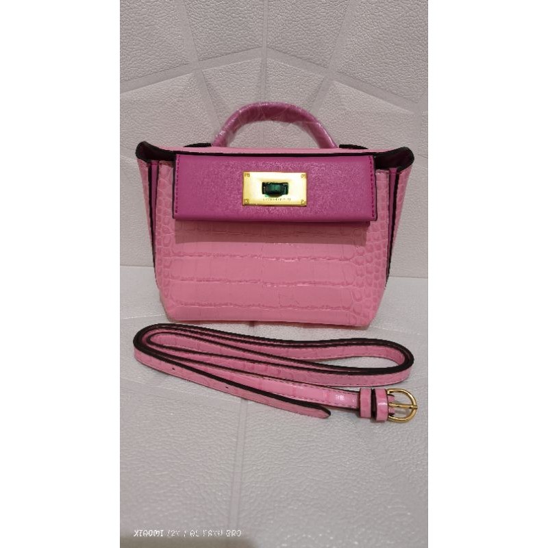 Top Handle / Shoulder Bag Croco 24/24 Cameo