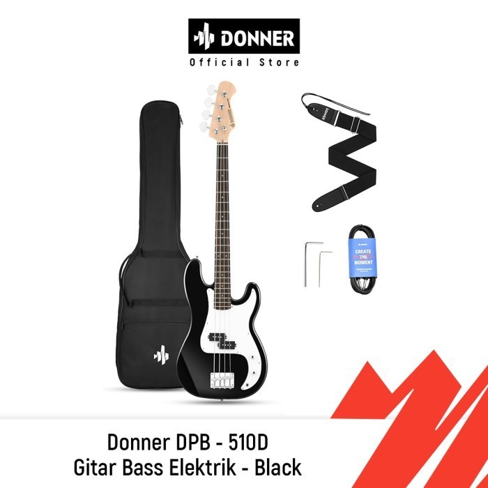 Donner DPB - 510D Gitar Bass Elektrik - Black