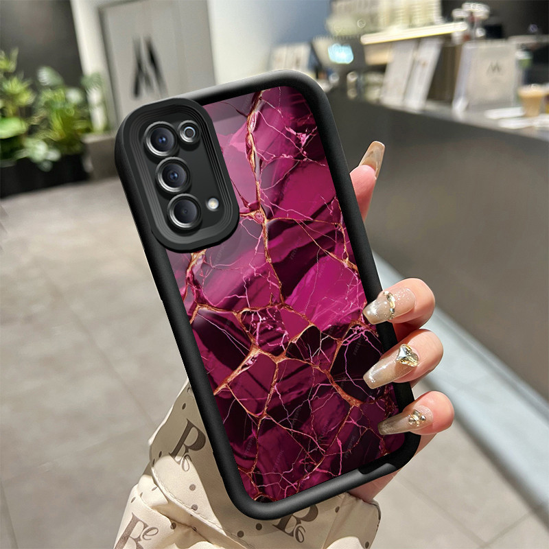 Casing Hp OPPO Reno 4 4G Reno4 Case hp ponsel pola bor rusak Casing lunak pencegah Kesing jatuh sili