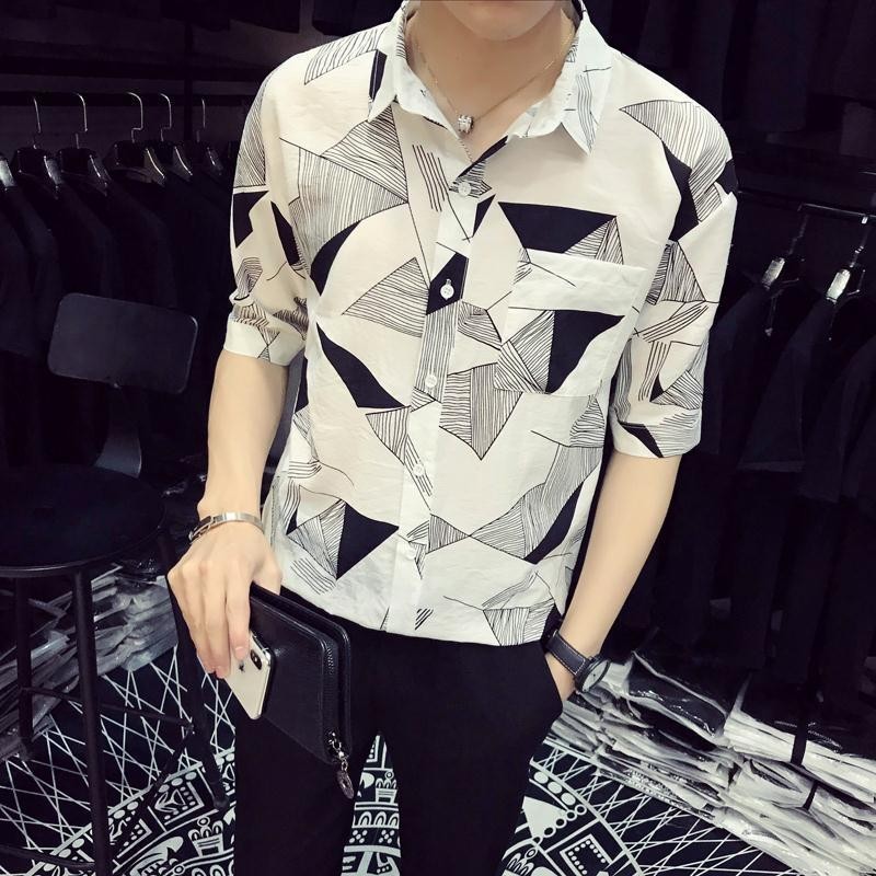 Kemeja Lengan Setengah Tipis, Baju Lengan Setengah Longgar Netral Lengan Pendek untuk Musim Panas