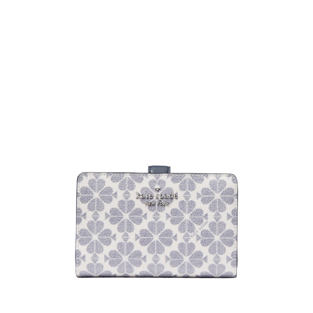 KATE SPADE Signature Spade Flower Medium Compact Bifold Wallet Navy