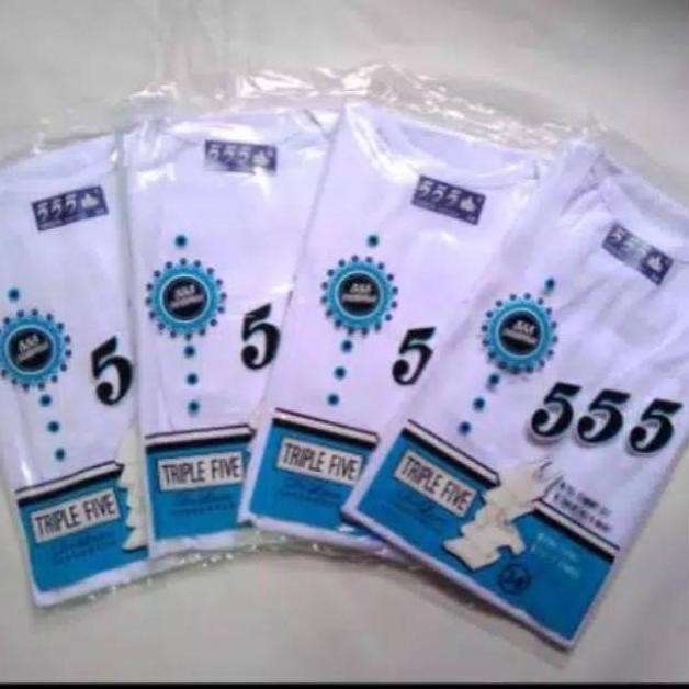 Gratis Ongkir TERLARIS KAOS DALAM PRIA DEWASA 555 KAOS OBLONG 555 KAOS SINGLET 555 - Putih singlet 3