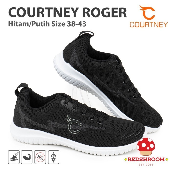 Sepatu Ardiles Courtney ROGER HITAM PUTIH- Fashion Casual Pria