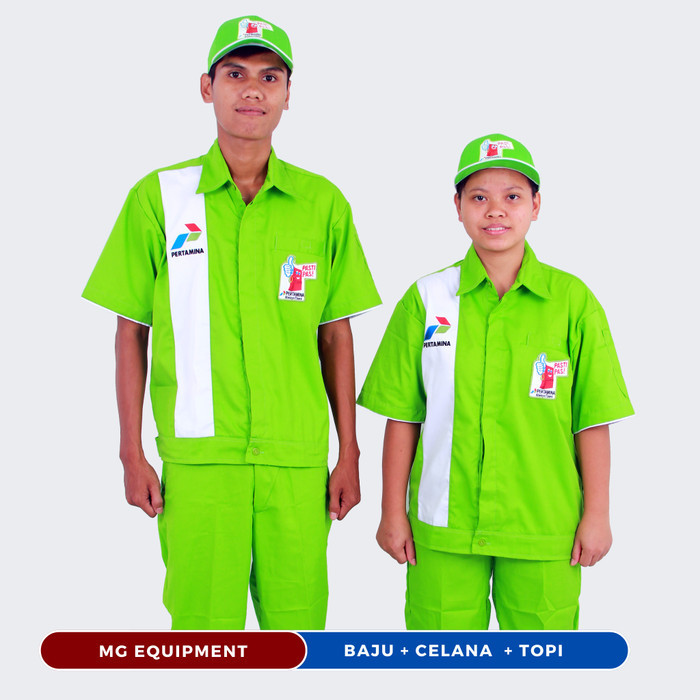 Seragam Kerja Pertamina Staf Office Boy + Topi Baju OB Spbu