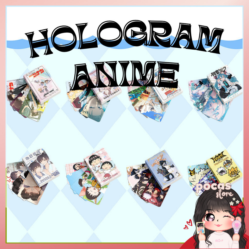 [PS] LOMOCARD HOLOGRAM ANIME 2 SISI ISI 50PCS WIBU ANIME HAIKYU SANRIO MELODY CINNAMOROL KUROMI DETE