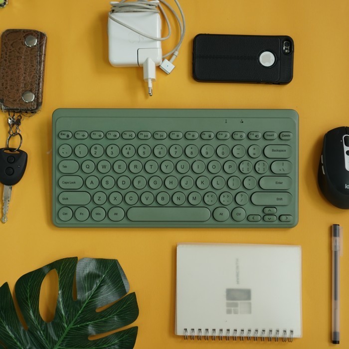 Wireless Keyboard Green Portable Ni Dongle Windows Laptop Komputer