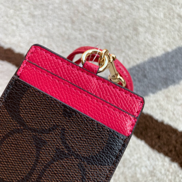 Coach Lanyard Pemegang Kartu Id/Name Tag Diy Lanyard Pink 65573