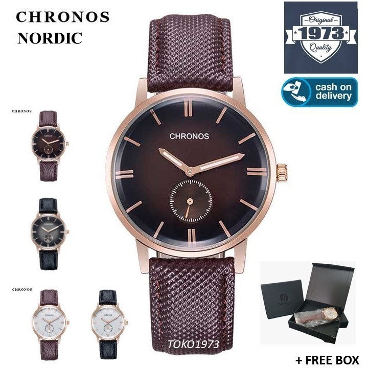 Chronos Nordic - Jam Tangan Kulit Mewah Pria Arloji Pria Free Box