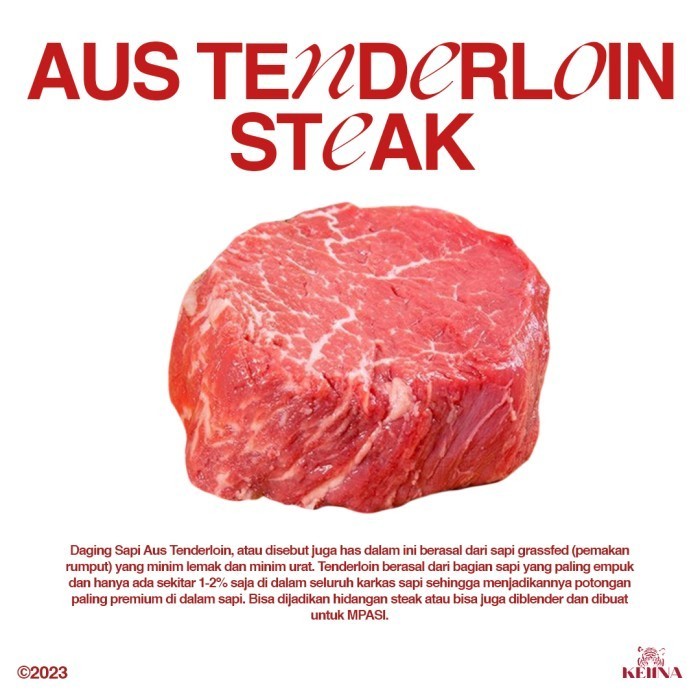 

Ayala - Daging Sapi Beef Aus Tenderloin Steak Grade A