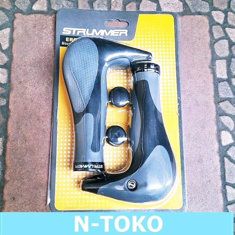 GRIP HANFLAT MTB STRUMMER TANDUK 805 HITAM ABU Sepeda Sparepart Termurah