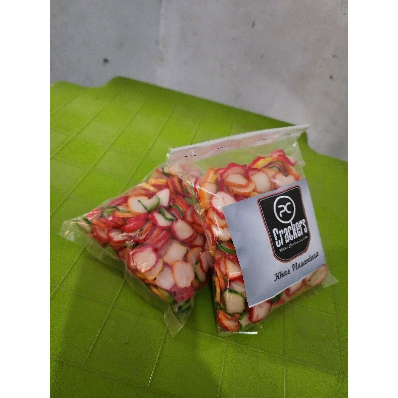 

Kerupuk Mentah Bawang Warna (SD) Asli Indramayu Kemasan 250 Gram