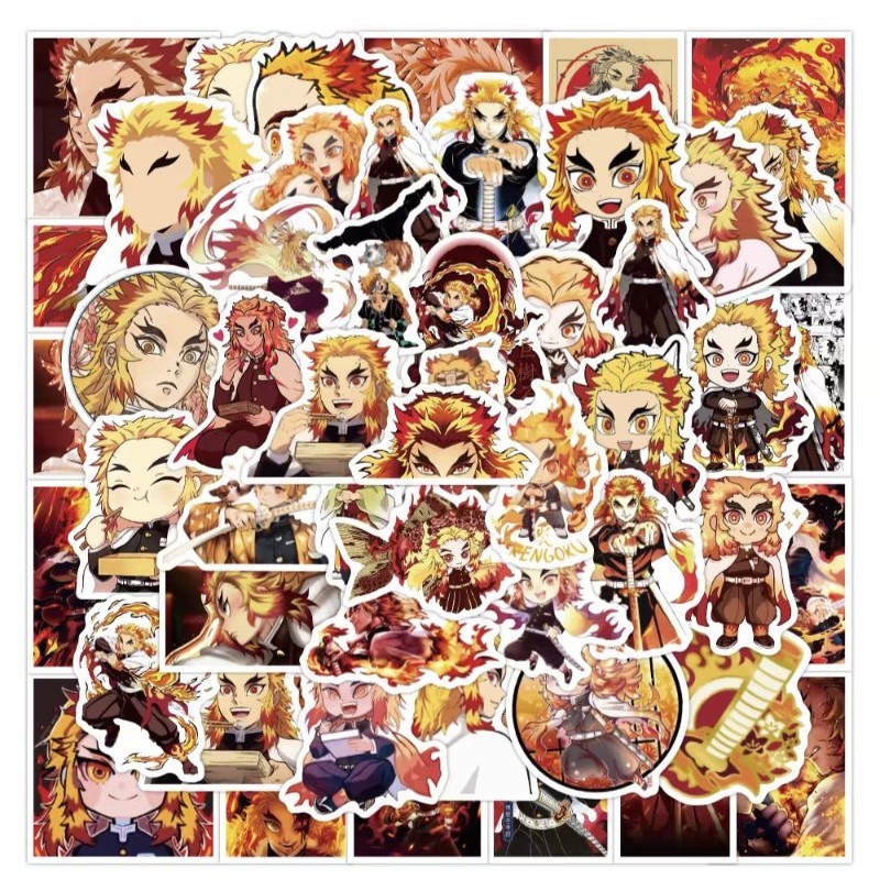 

Sticker Demon Slayer Rengoku | Sticker Kimetsu No Yaiba Rengoku 52 Lembar
