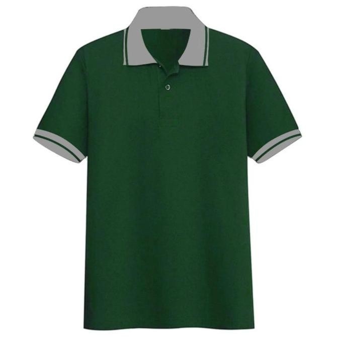 Kaos poloshirt kerah kombinasi|kaos kerah pria seragam polos HijauArmy guerinminigeltu