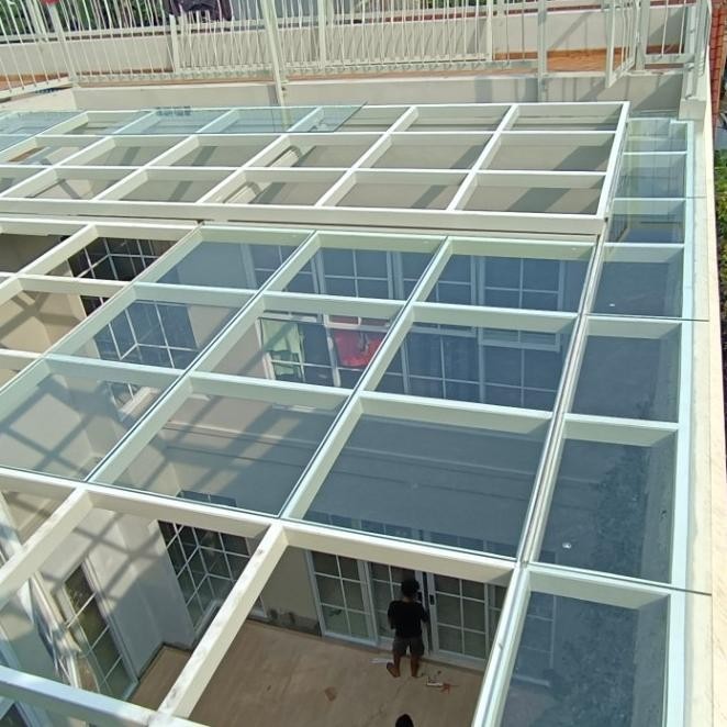 Kanopi Kaca Tempered 8Mm Sliding Gate Remote Otomatis