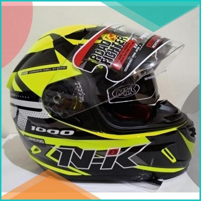 HELM NHK GP 1000 RACING STAR SE YELLOW FLUO SILVER KUNING 19F3B2024 su