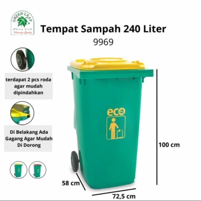 Tempat Sampah Besar 240 Liter+Roda/Tong Sampah Roda 240 Liter Tebal