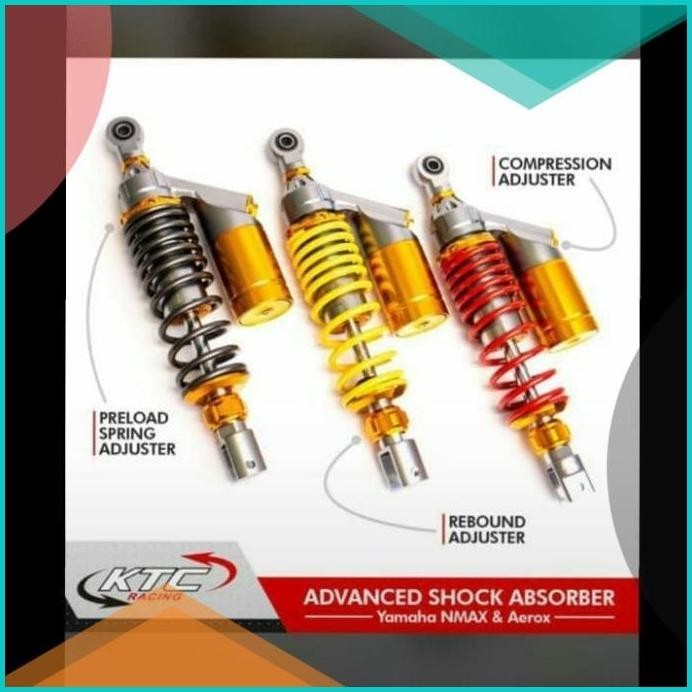 SHOCK BREAKER BELAKANG TABUNG ATAS KTC RECING YAMAHA AEROX 155 UK 305