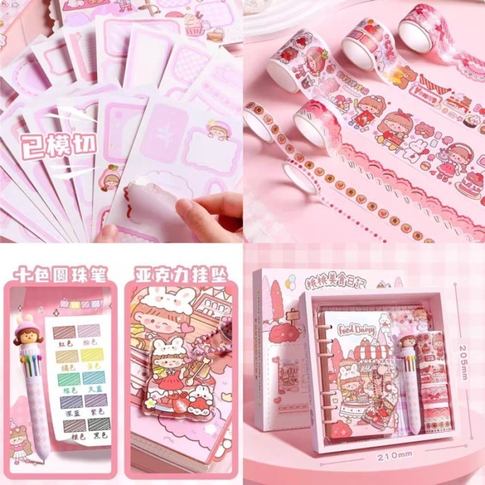 

Cute Diary Note Book Set Spiral Folder Book Diy Diary Er Set