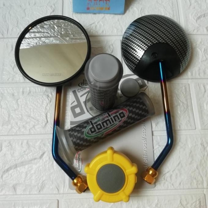 Spion Bulat Twotone + Handgrip + Tutup Tanki Variasi = Fino 115/125