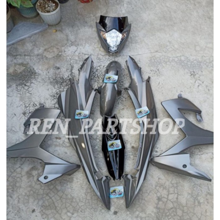 Produk Terbaru Cover Body Satria Fu 150 Facelift Fl New Fullset Halus Silver Abu-Abu