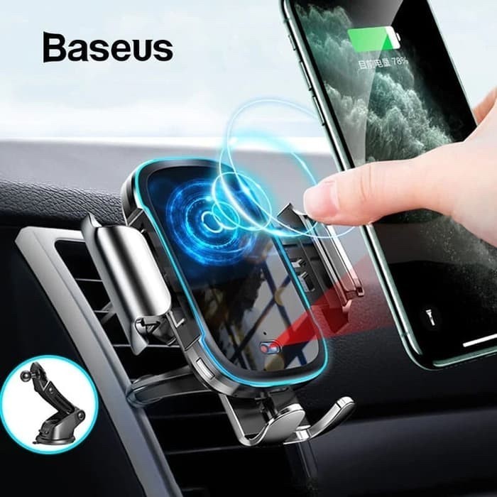 Yodhoba Baseus 15W Light Electric Holder Wireless Charger Car Holder Charging