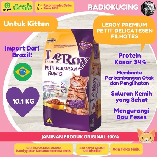 LEROY PETIT DELICATESSEN FILHOTES 10,1 KG LEROY KITTEN 10.1 KG MAKANAN KUCING PREMIUM CAT FOOD