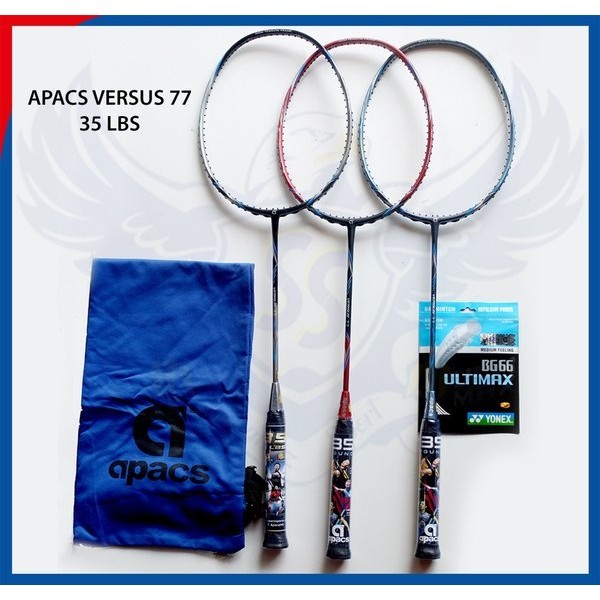 Raket Badminton Apacs Versus 77 Original Full Senar Terpasang