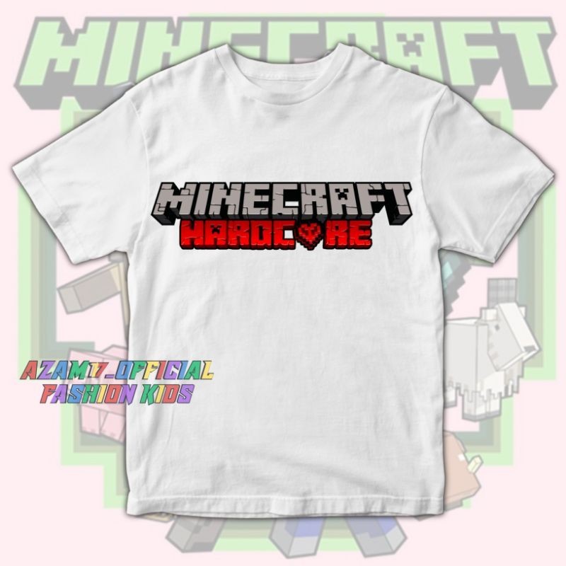 KAOS TSHIRT BAJU ANAK MINECRAFT HARDCORE FREE NAMA GAME MINECRAFT / BAJU MINECRAFT ANAK PAKAIAN MINE