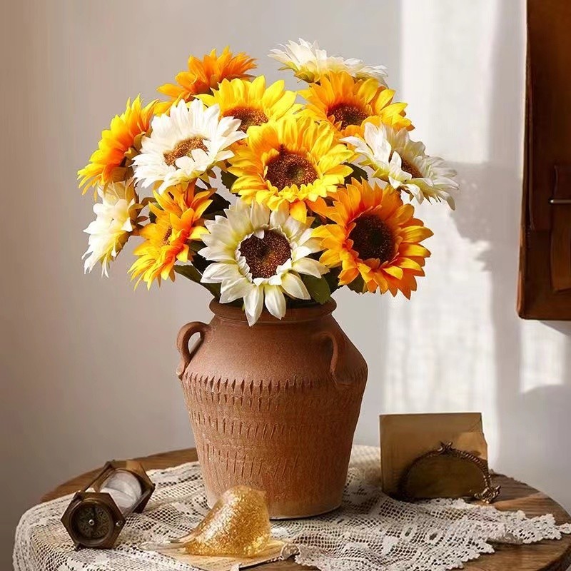 【COD】Bunga matahari 1 tangkai plastik buatan manusia tiruan dengan hiasan hias rumah pesta/bunga pla