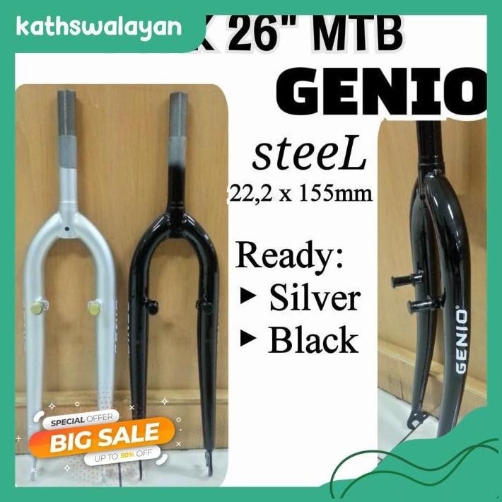 FORK GARPU 26 MTB GENIO STANDAR 22.2 ULIR DRAT SEPEDA FEDERAL JADUL KUALITAS TERBAIK