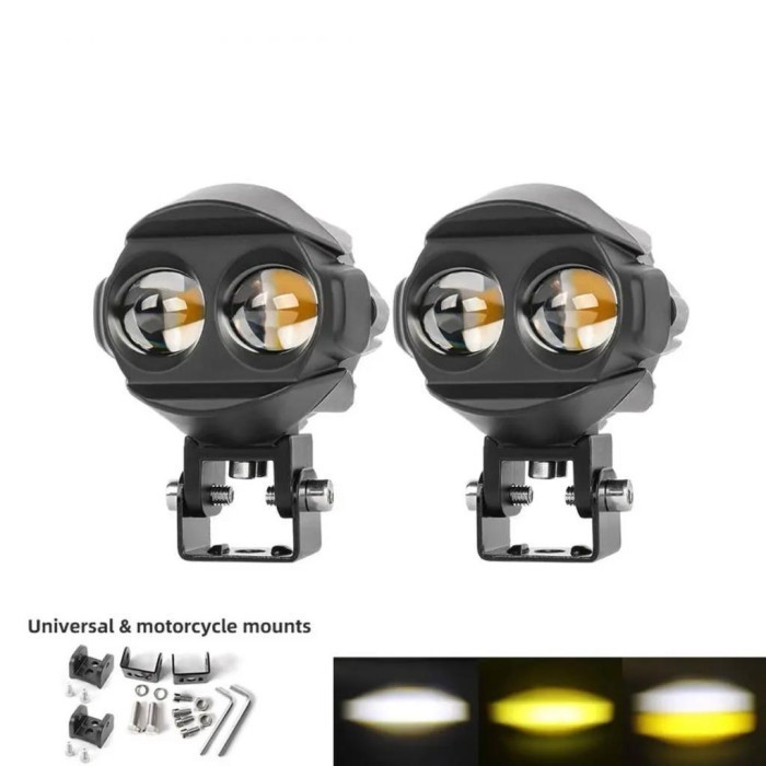 Terlaris Lampu Tembak Led Laser Motor & Mobil Sql 2 Mata 60Watt 2 Warna Ballast