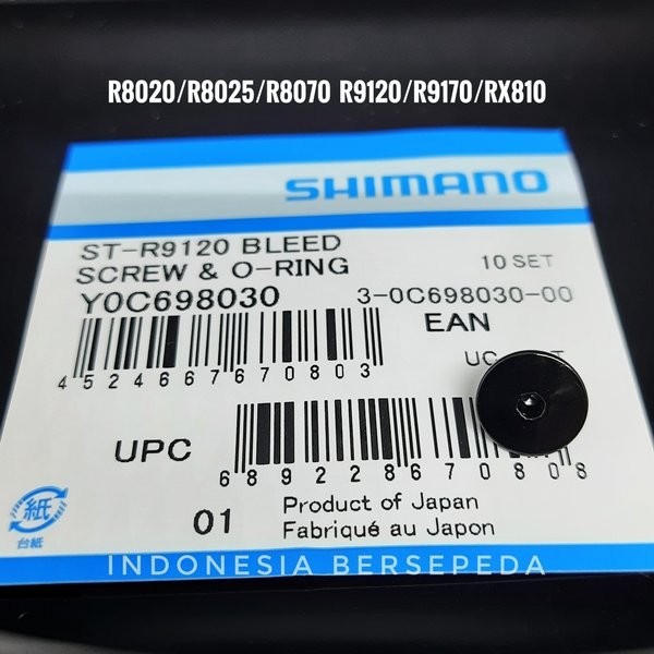 Dura Ace Ultegra 105 Tiagra Hydraulic Bleed Screw O Ring - Baut Brifter Hidrolik R9170 R9120 R8020