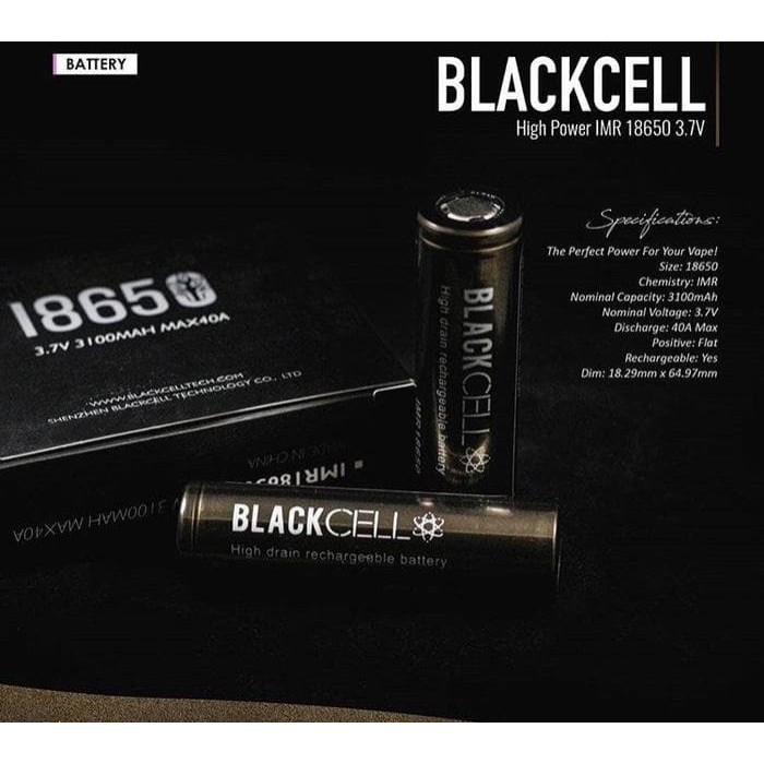 Battery Blackcell Imr 18650 3100Mah 40A Authentic Baterai Black Cell