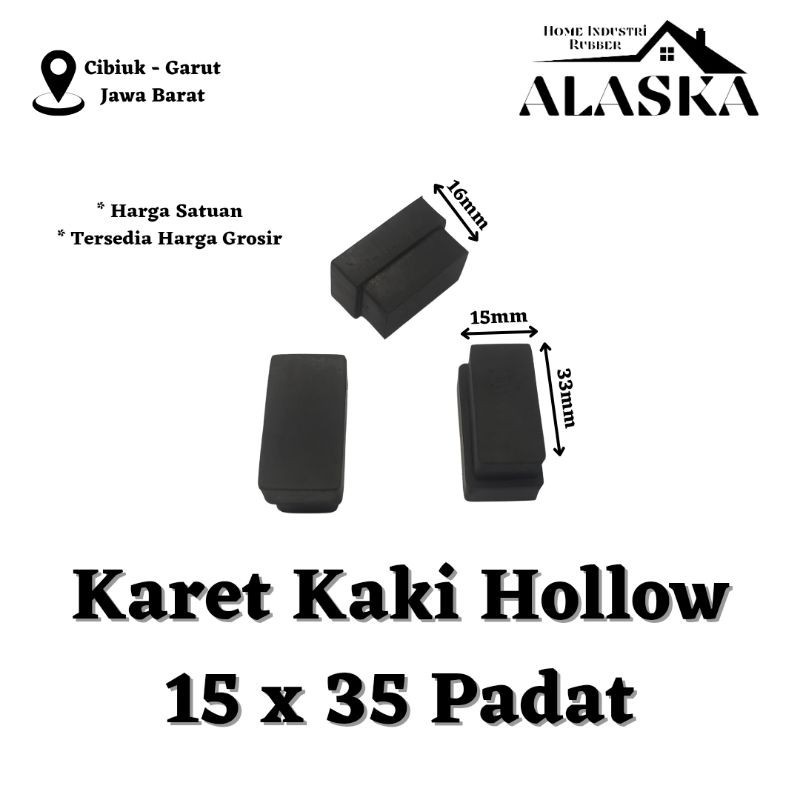 Alas Kaki Karet Hollow 15x35 Padat Model Insert Tutup Kaki Meja Kursi Rak Besi Hollo Holo