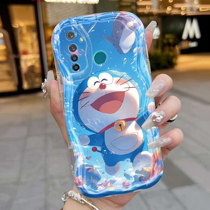 Casing Hp Realme 5 Pro Realme Q Case Softcase sarung lembut Kesing ponsel pola renang Doraemon bahag