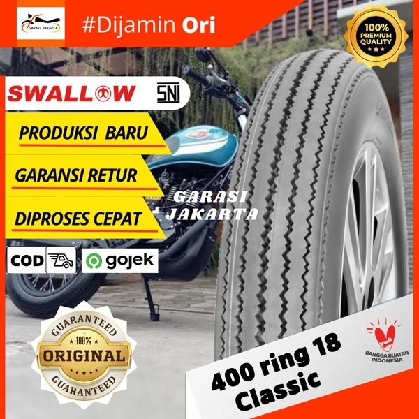 BAN LUAR MOTOR SWALLOW 400-18 RING 18 SB-135 CLASSIC SWALLOW