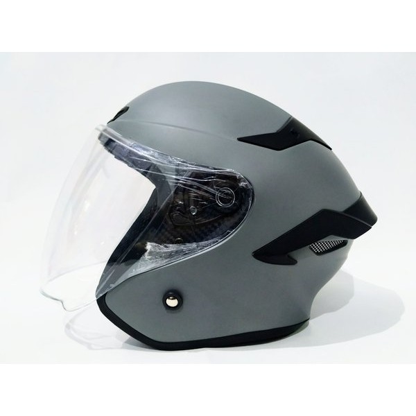 HELM ARL TT COURSE GREY DOFF SINGLE VISOR HALF FACE SNI.
