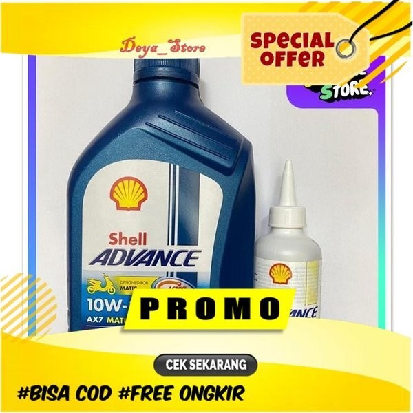 Original Paket Oli Matic Honda Yamaha Paket Oli Shell Ax7 Matic 1 Liter Advance 0.8L 1 GARDAN SHELL
