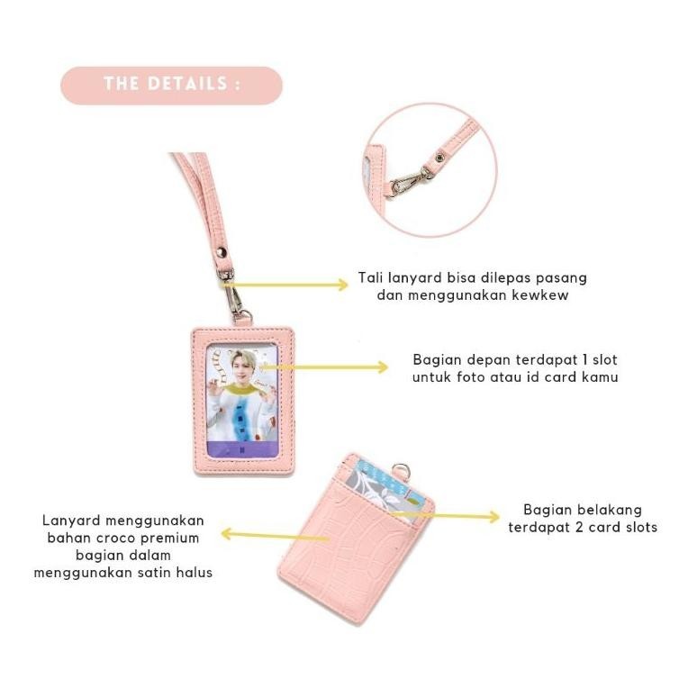 

SELUSA VIOLA CROCO LANYARD (Free Exclusive Hard Box) | Lanyard Gantungan ID Card Croco Wanita New